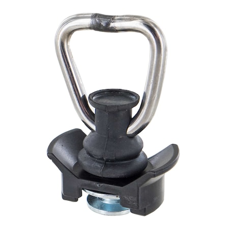 Us Cargo Control Single Stud Fitting w/ D Ring - Black SSRR-BL